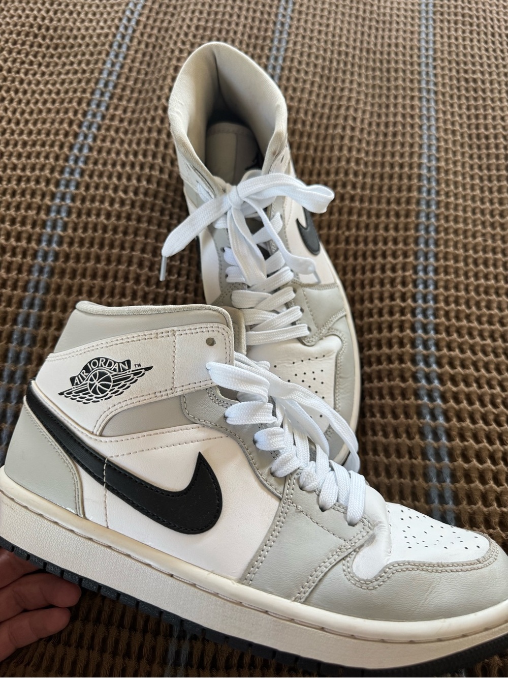 Nike Air Jordan High Top Sneakers - White, Light Gray, Black